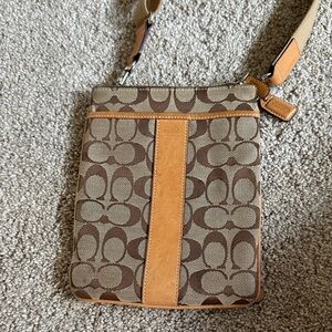 Coach Brown and Tan Signature Bag